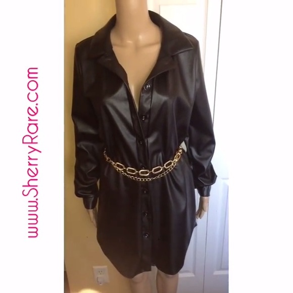 Leather Shirt Dress - Picture 5 of 5
